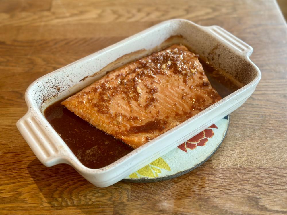 Ugnsbakad teriyaki-lax